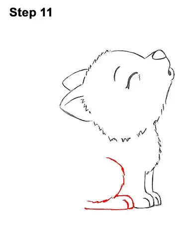 how to draw a wolf pup step by step easy