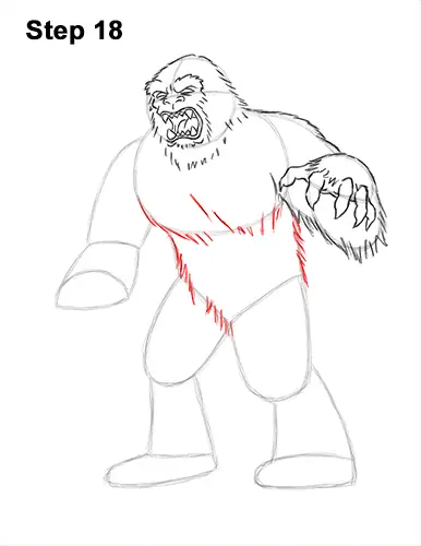 How to Draw a Yeti Abominable Snowman Monster 18