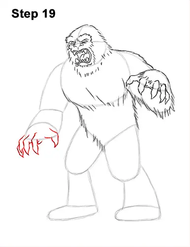 How to Draw a Yeti Abominable Snowman Monster 19