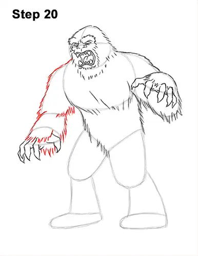 How to Draw a Yeti Abominable Snowman Monster 20