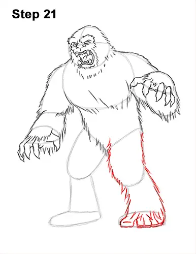 How to Draw a Yeti Abominable Snowman Monster 21