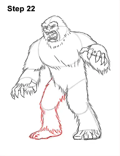 How to Draw a Yeti Abominable Snowman Monster 22